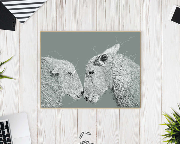 Sheep Drawing Digital Art Print