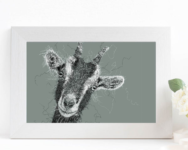 Goat Drawing Digital Art Print