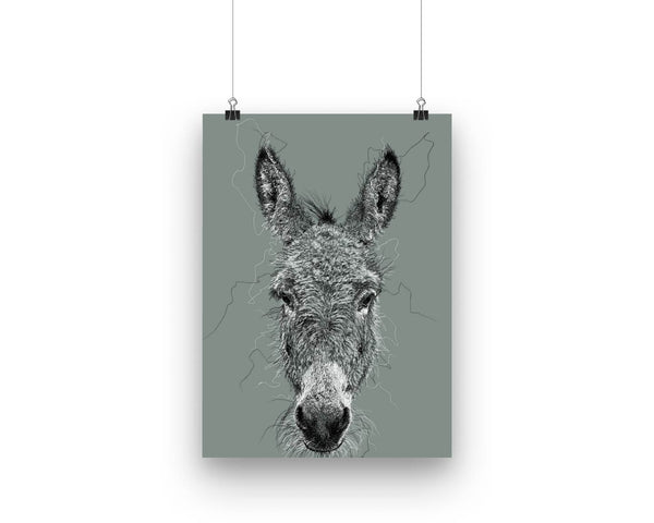 Donkey Drawing Digital Art Print