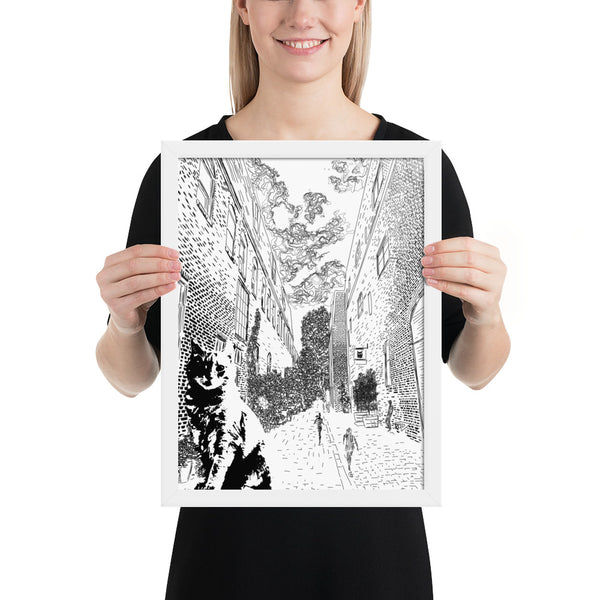 Claimed Cat Black and White Art Print