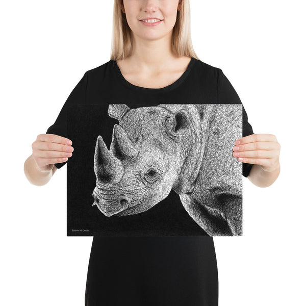 Black Rhino Art Print