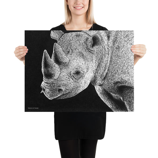 Black Rhino Art Print