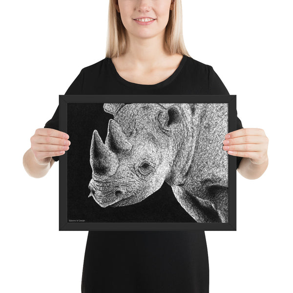 Black Rhino Art Print