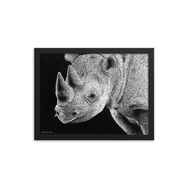 Black Rhino Art Print