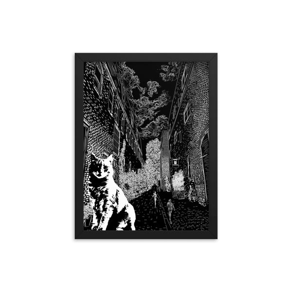 Claimed Cat Black and White Art Print