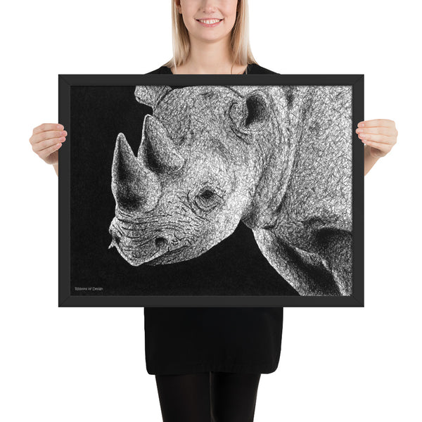 Black Rhino Art Print