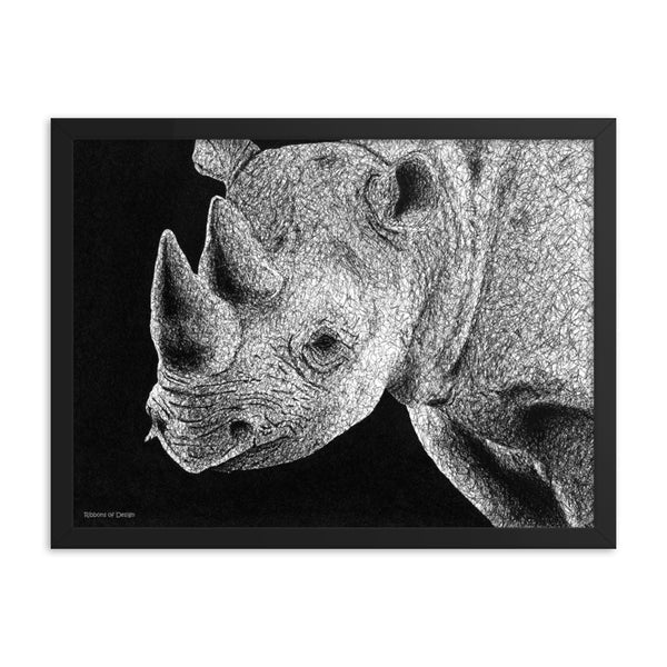 Black Rhino Art Print