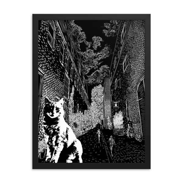 Claimed Cat Black and White Art Print