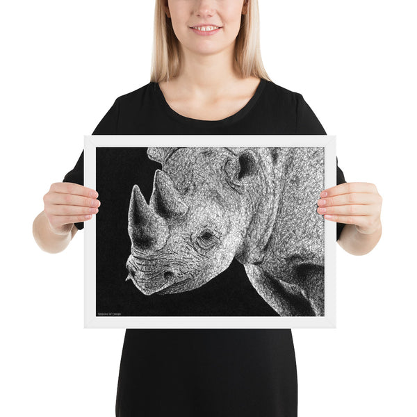 Black Rhino Art Print