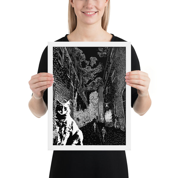 Claimed Cat Black and White Art Print