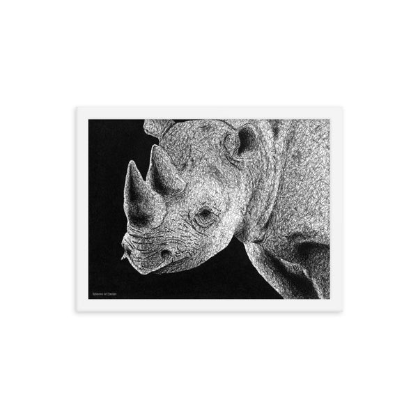 Black Rhino Art Print