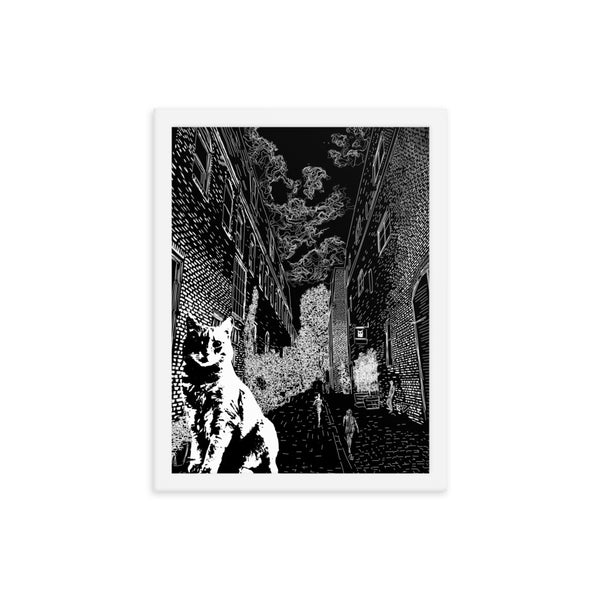 Claimed Cat Black and White Art Print