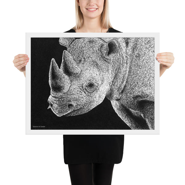 Black Rhino Art Print