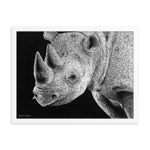 Black Rhino Art Print